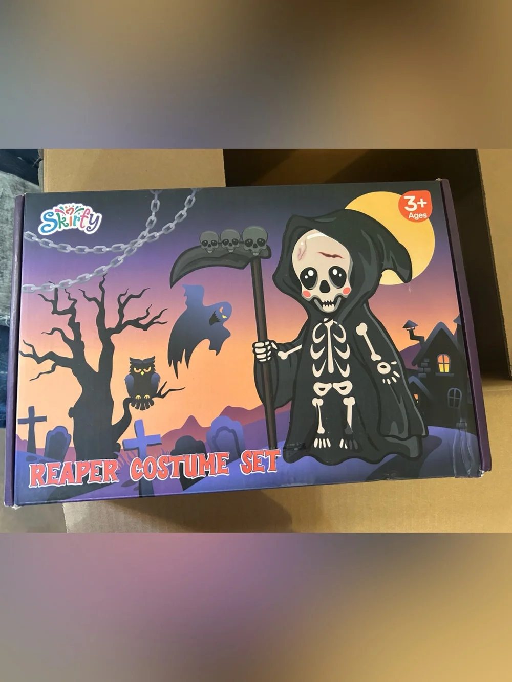 Kids Black Reaper Costume Set - Halloween Ages 3+